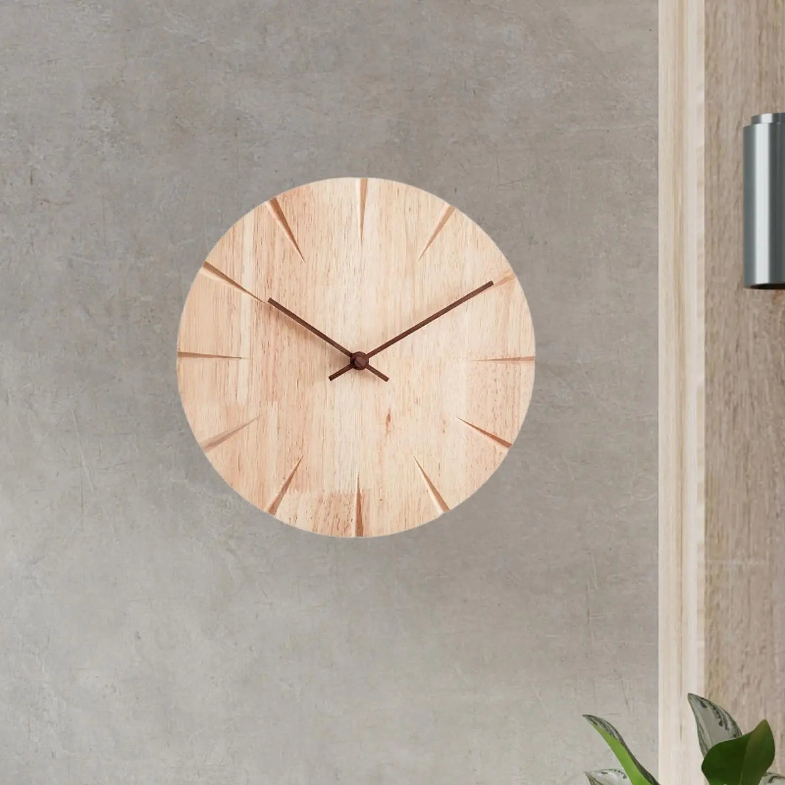 Solid Wood Wall Clock Wall Art Creative Design Silent for Hotel Shop Kitchen 1
