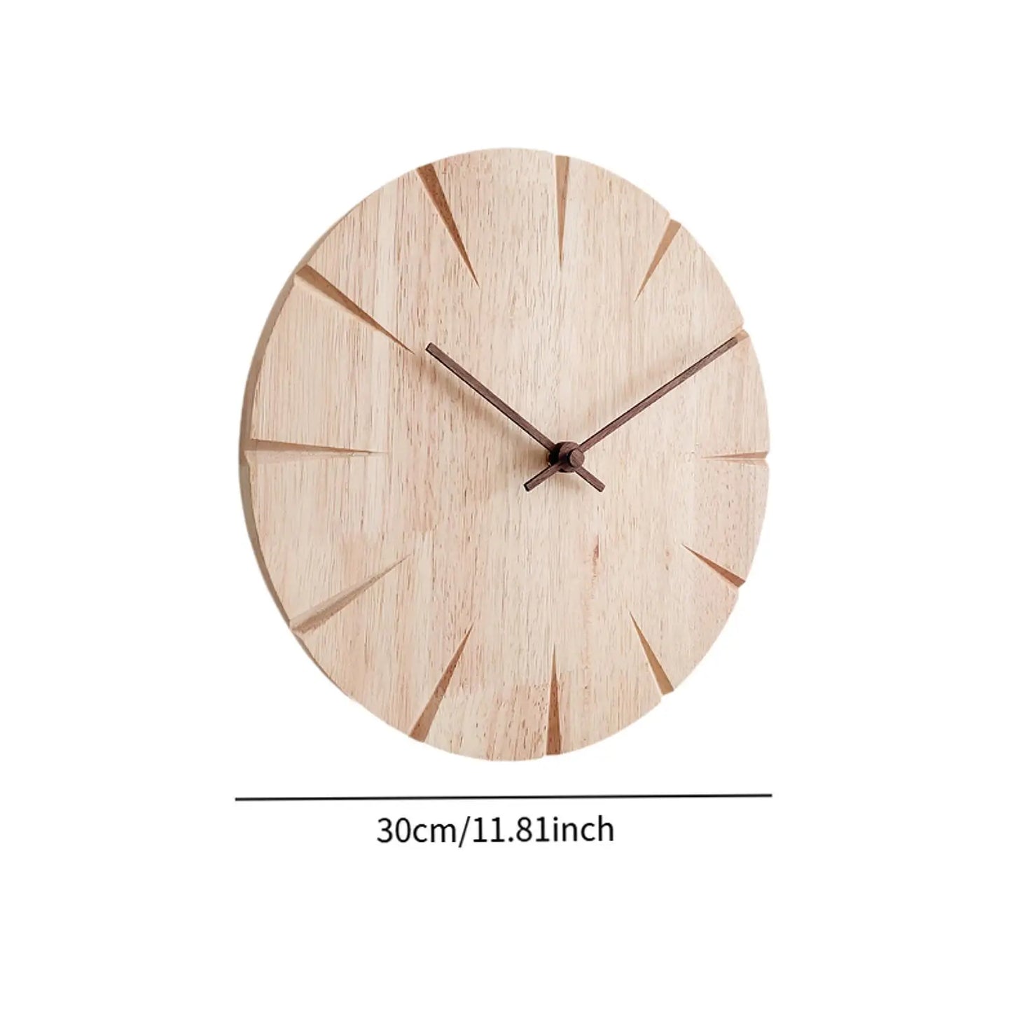 Solid Wood Wall Clock Wall Art Creative Design Silent for Hotel Shop Kitchen 5