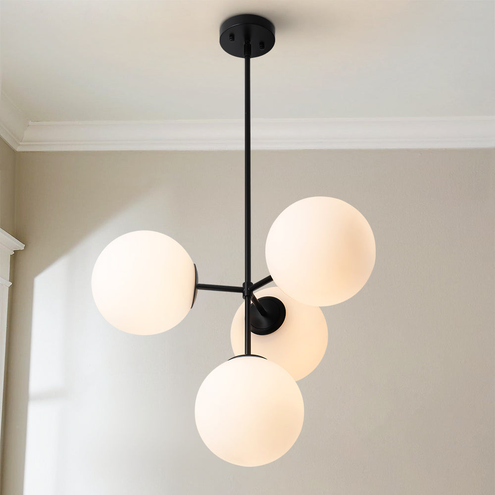 Soluma 4-Light Dimmable Glass Bubble Chandelier (24") 4