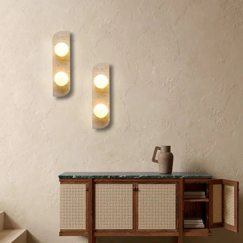 Sonte Natural Travertine Wall Sconce 0