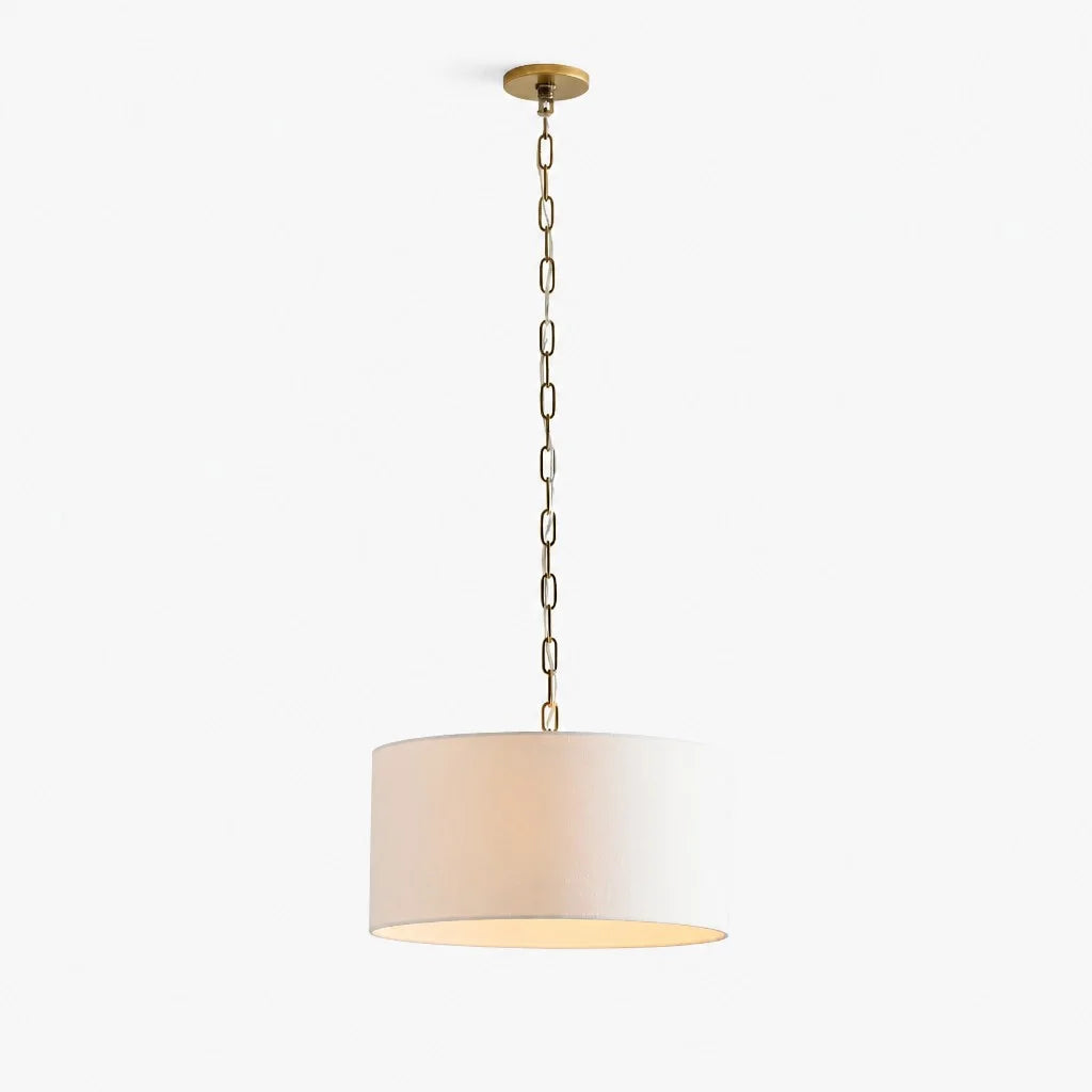 Soren Modern Farmhouse Linen Drum Pendant Light 7