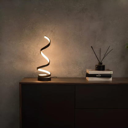 RoyaleGlow Spiral Table Lamp Modern LED Desk Light With Inner Glow