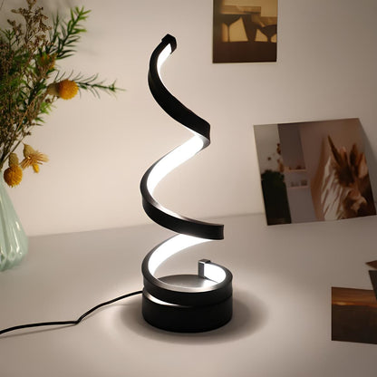 RoyaleGlow Spiral Table Lamp Modern LED Desk Light With Inner Glow
