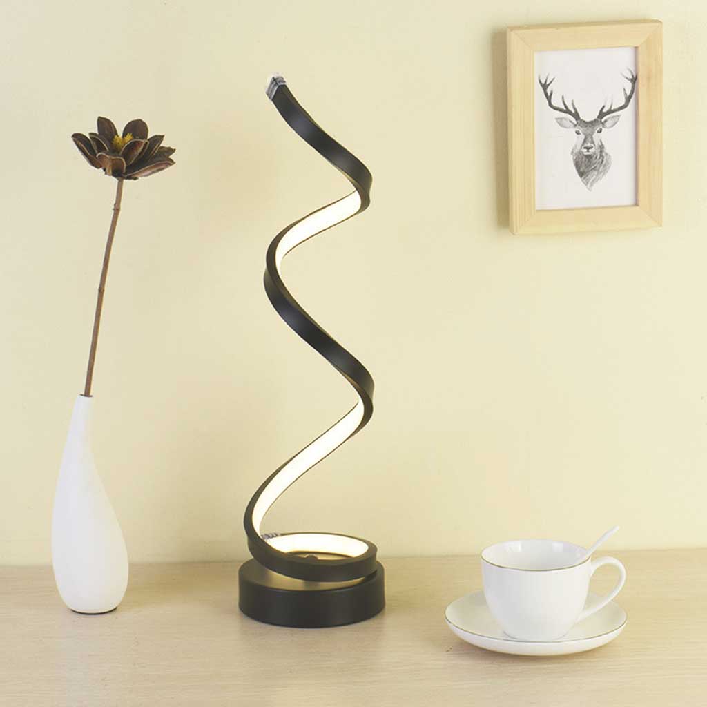 RoyaleGlow Spiral Table Lamp Modern LED Desk Light With Inner Glow