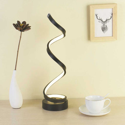 RoyaleGlow Spiral Table Lamp Modern LED Desk Light With Inner Glow