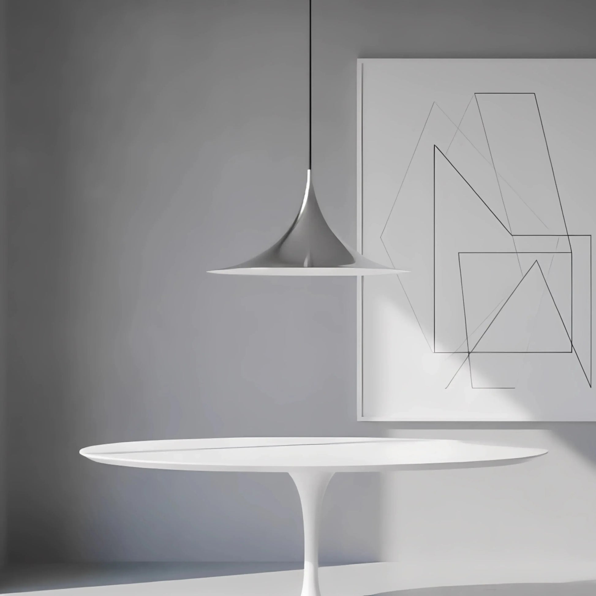 RoyaleGlow Modern Minimalist Cone Pendant Light - Metal Spire Hanging Lamp