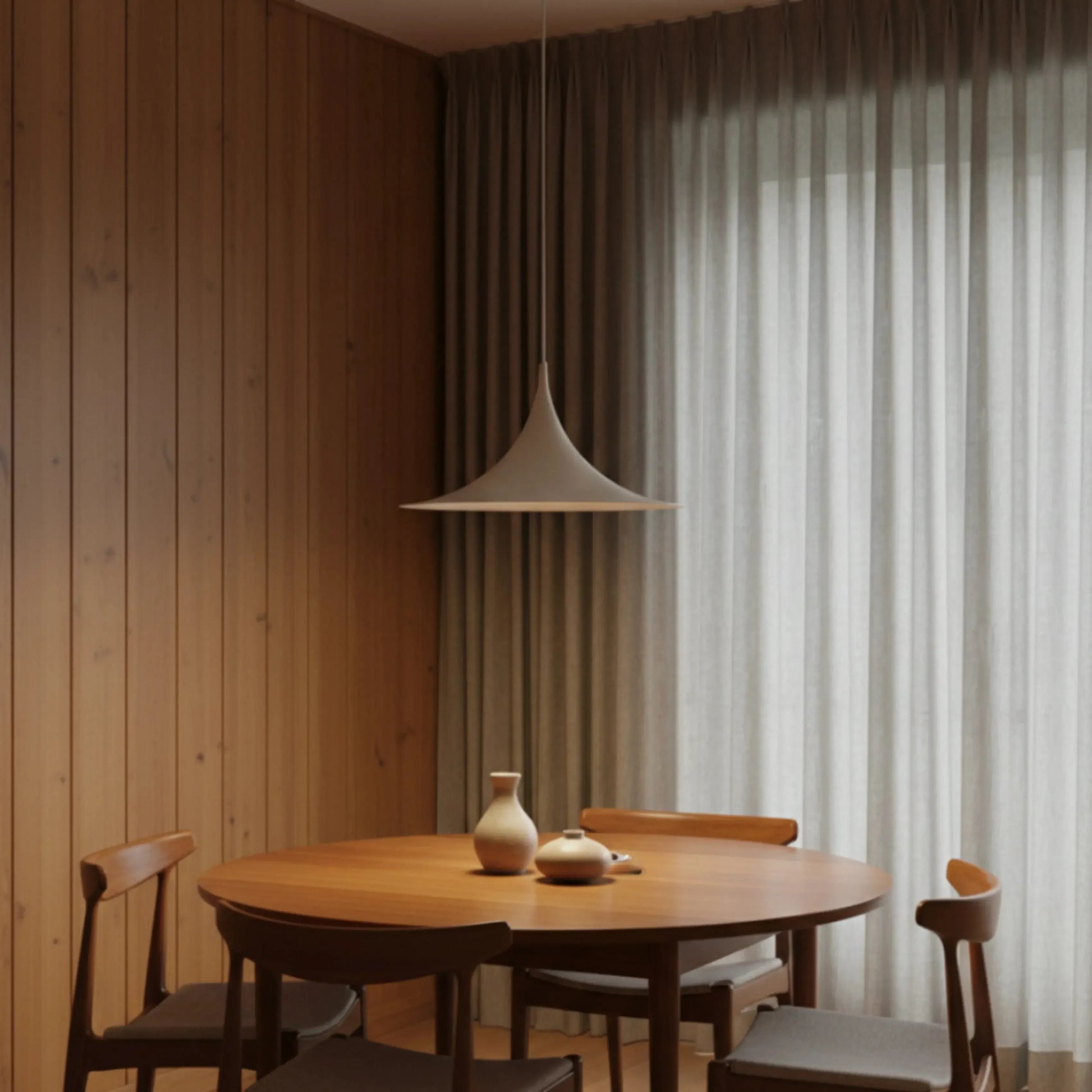 RoyaleGlow Modern Minimalist Cone Pendant Light - Metal Spire Hanging Lamp