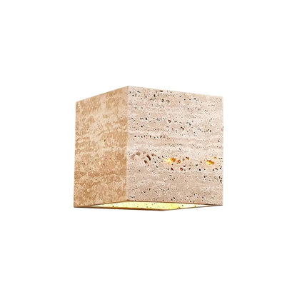 Square Rectangular Travertine Wall Lamp 1