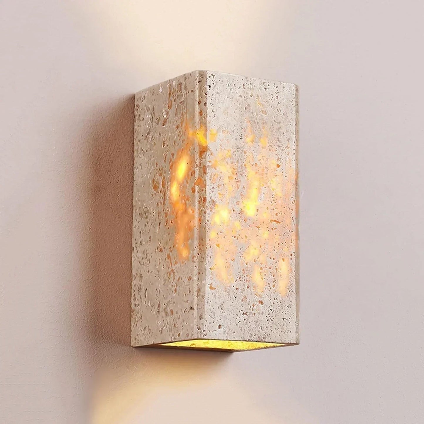 Square Rectangular Travertine Wall Lamp 10
