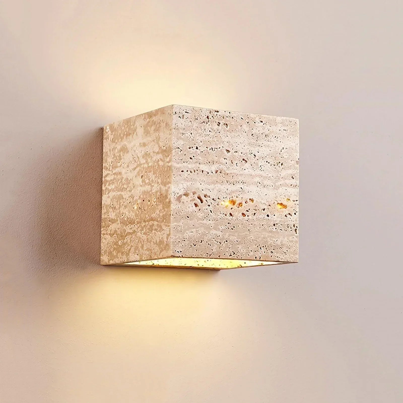 Square Rectangular Travertine Wall Lamp 9