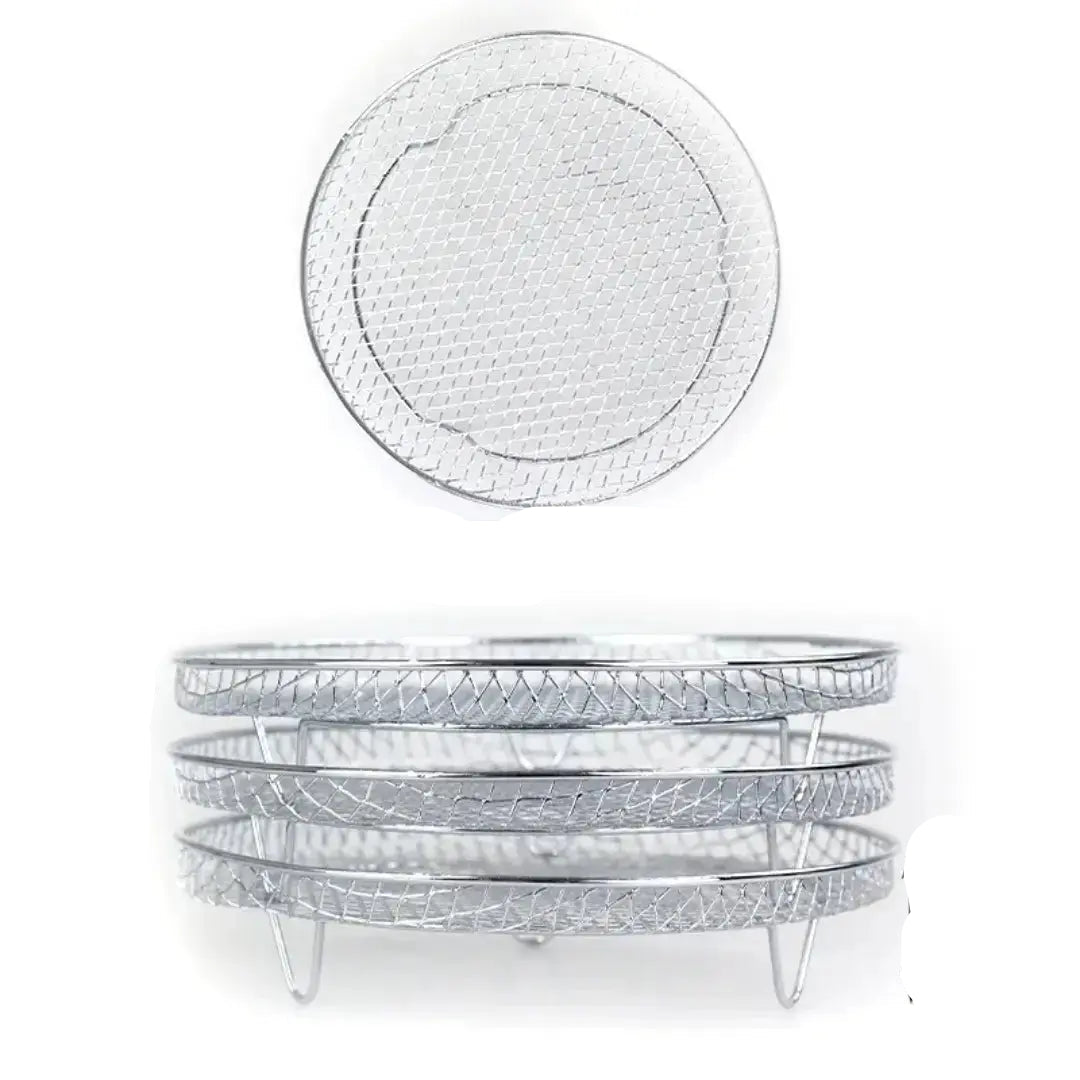 Royelux Stackable Air Fryer Baskets Set For Space Saving Multi Tier Cooking