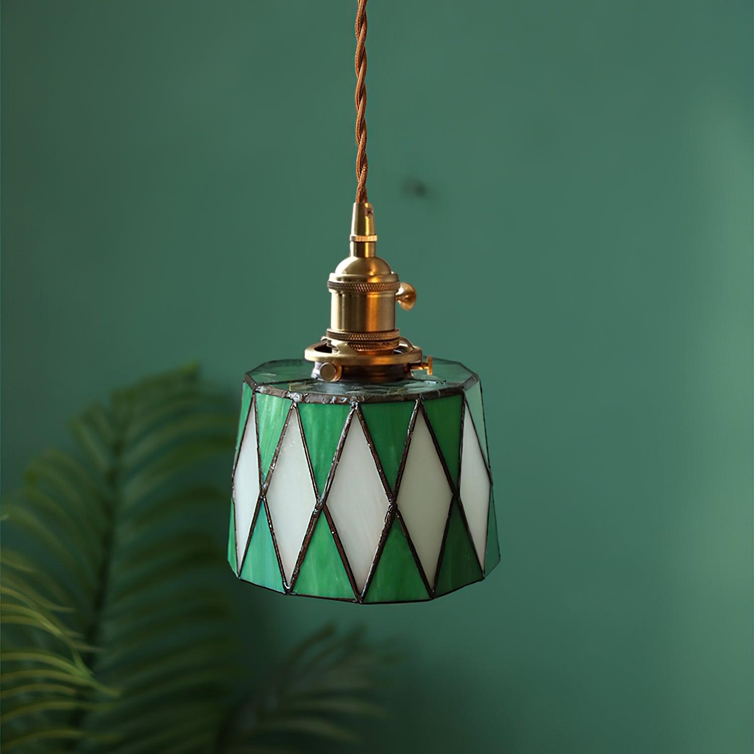 Stained Glass Pendant Light 5.9' 5