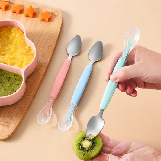 Luxora Double Head Baby Silicone Food Spoon for Easy Feeding