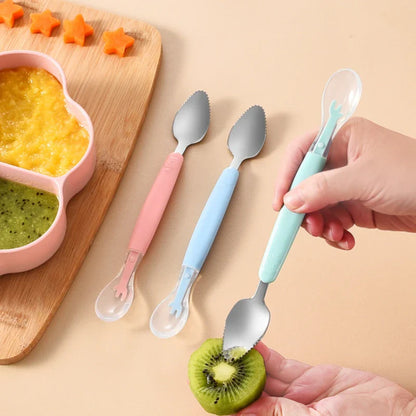 Luxora Double Head Baby Silicone Food Spoon for Easy Feeding