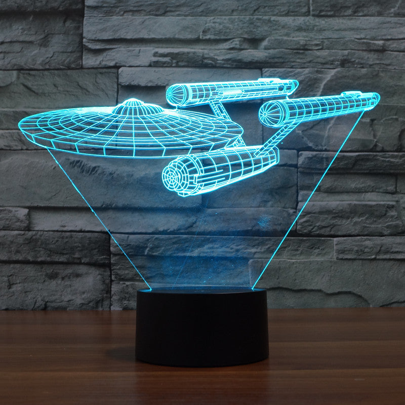 Lumora 3D Star Trek Enterprise Ship LED Lamp - Multicolor Optical Illusion Light - Default Title