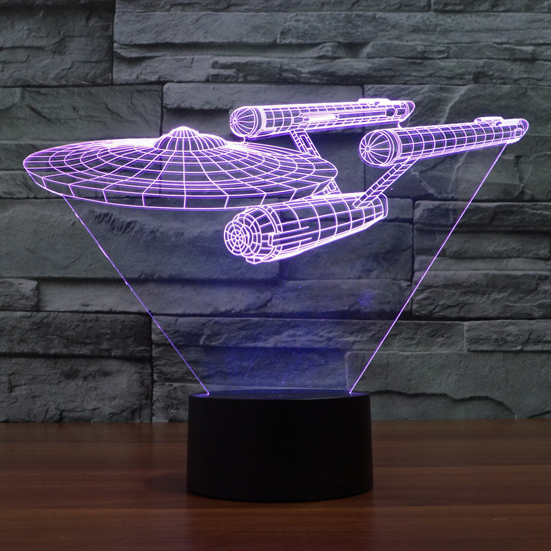 Lumora 3D Star Trek Enterprise Ship LED Lamp - Multicolor Optical Illusion Light - Default Title
