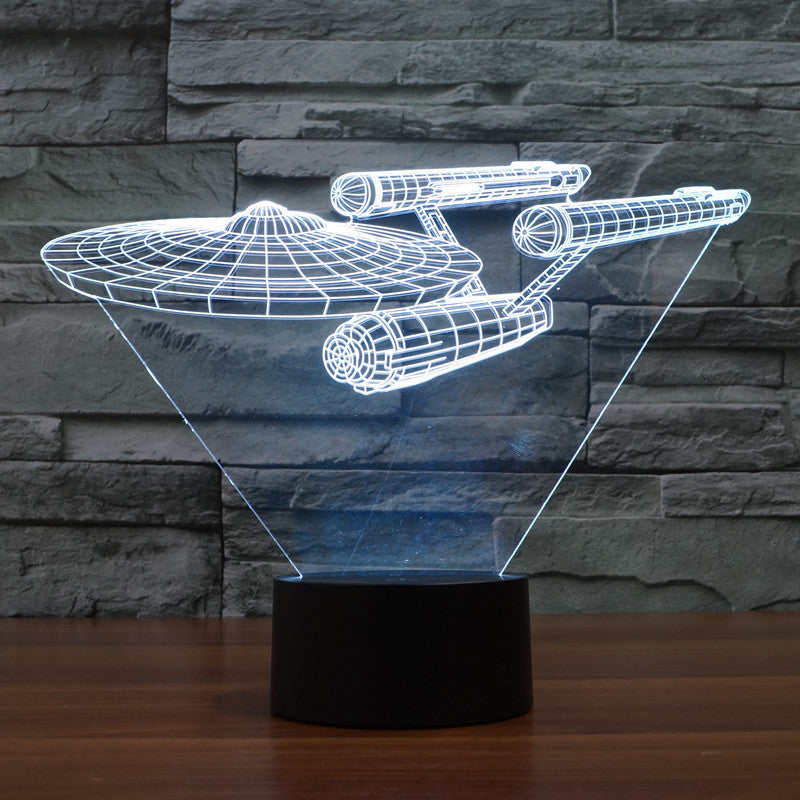 Lumora 3D Star Trek Enterprise Ship LED Lamp - Multicolor Optical Illusion Light - Default Title