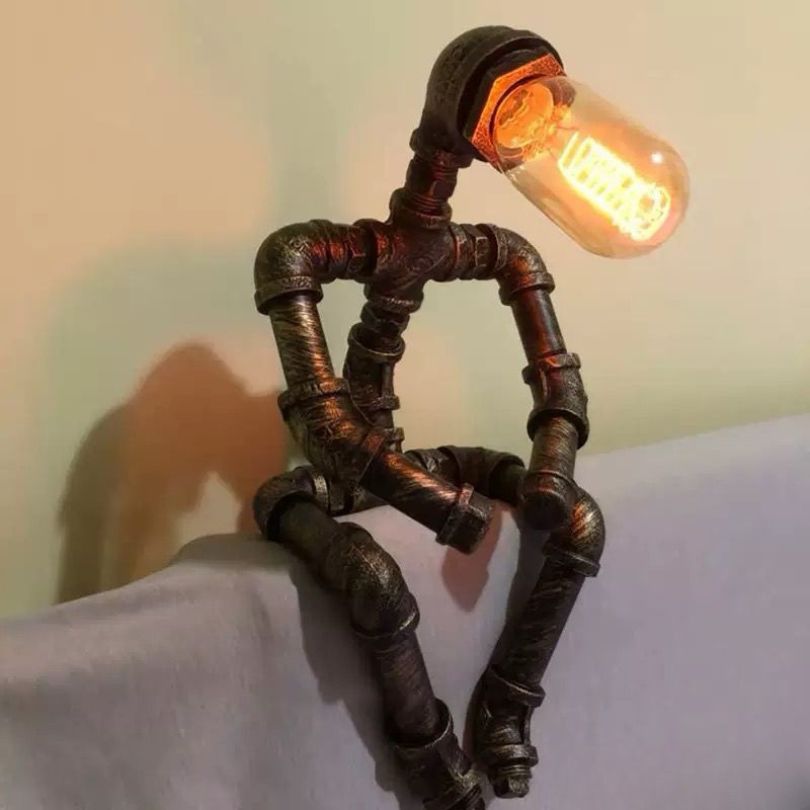 Royelux Industrial Steampunk Table Lamp With Solid Iron Pipes
