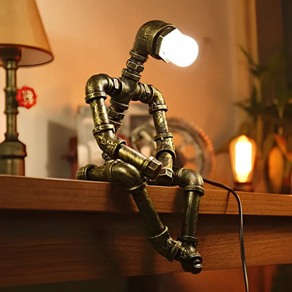 Royelux Industrial Steampunk Table Lamp With Solid Iron Pipes