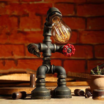Royelux Industrial Steampunk Table Lamp With Solid Iron Pipes