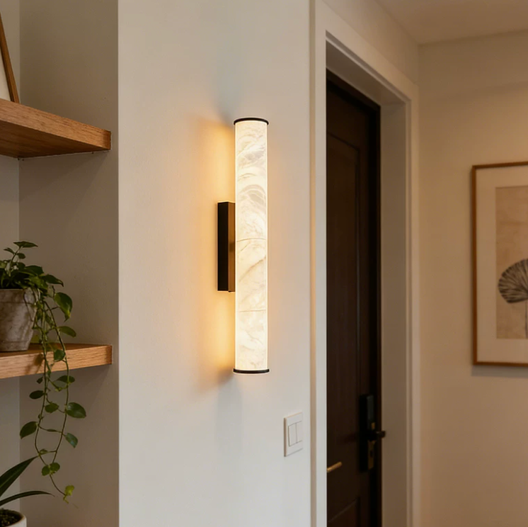 Stelo Linear Alabaster Wall Sconce 4