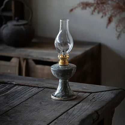 LuxRoyale Oil Lantern Ceramic Glass Metal Handcrafted Vintage Ambient Lighting