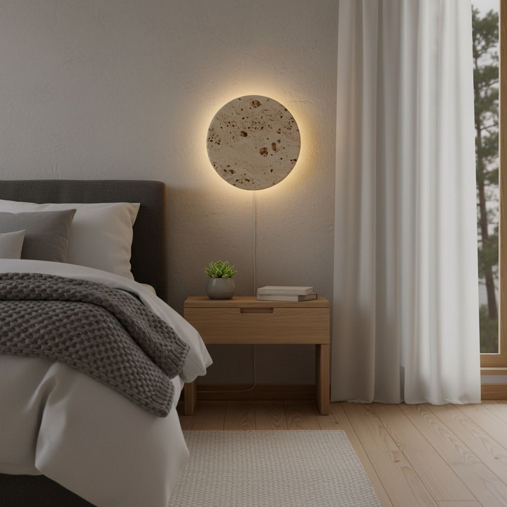 Stone-Inspired Round Wall Lamp 1