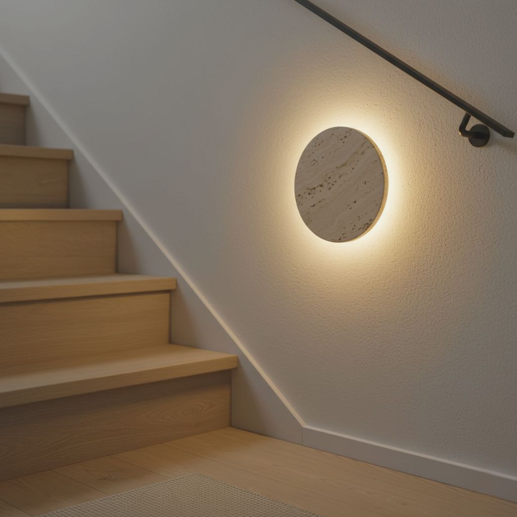 Stone-Inspired Round Wall Lamp 2