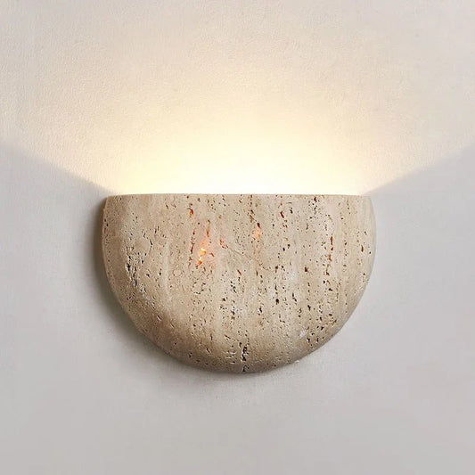 StoneLamp - Wabi Sabi Natural Travertine Wall Lamp 0