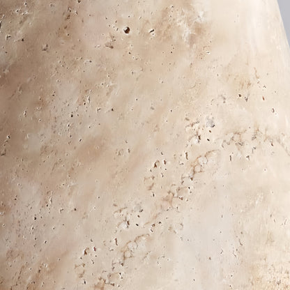Strata Modern Organic Pendant Light — Travertine Stone & Wood Kitchen Island Lighting 6
