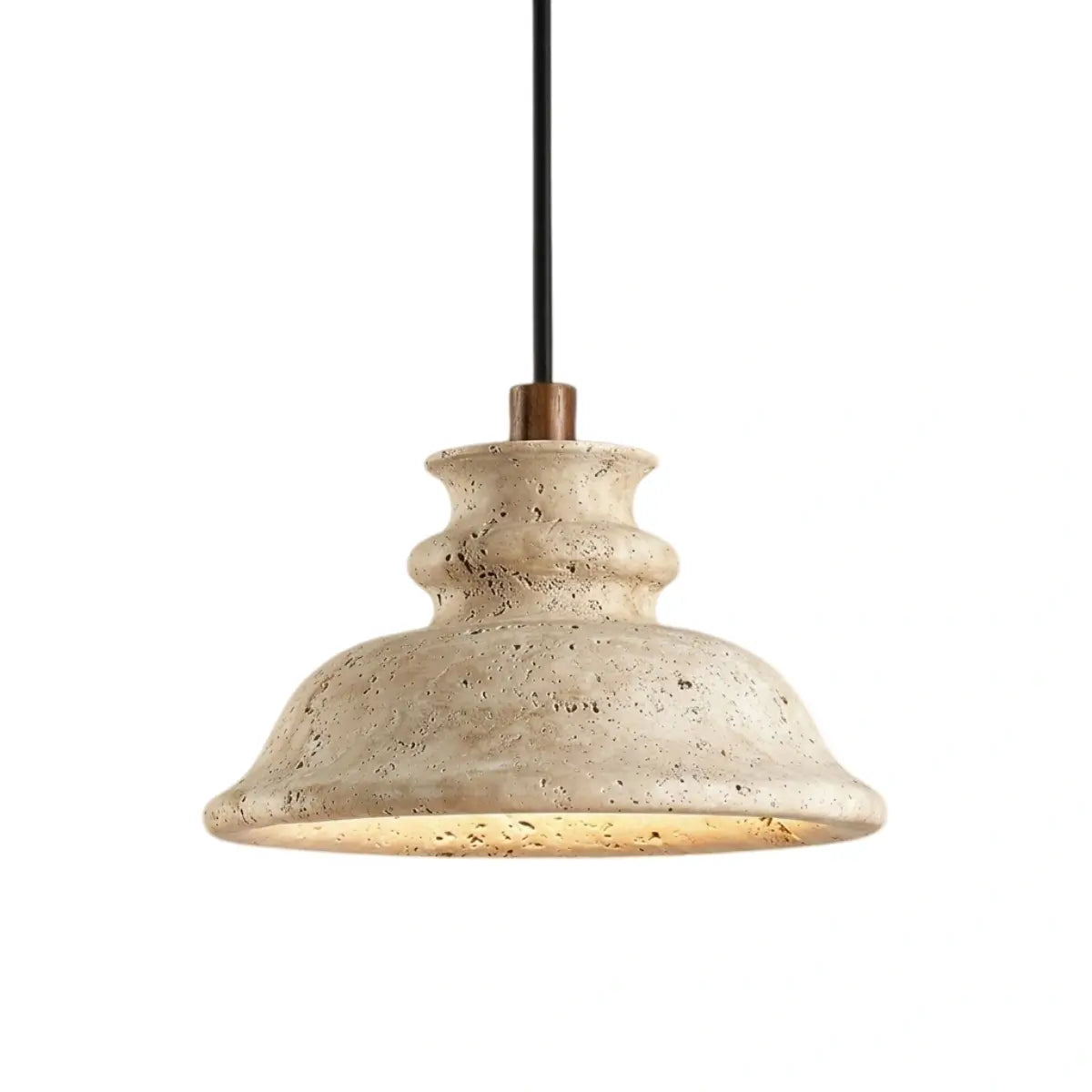 Strata Modern Travertine Pendant Light -- Yellow Natural Stone for Kitchen Dining Room 1