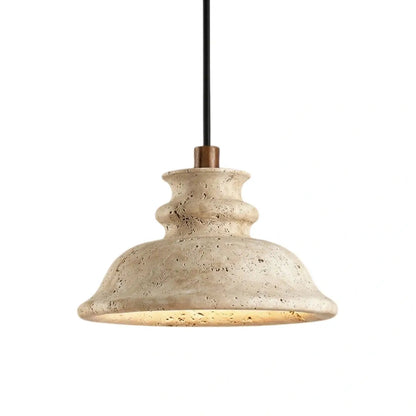 Strata Modern Travertine Pendant Light -- Yellow Natural Stone for Kitchen Dining Room 1