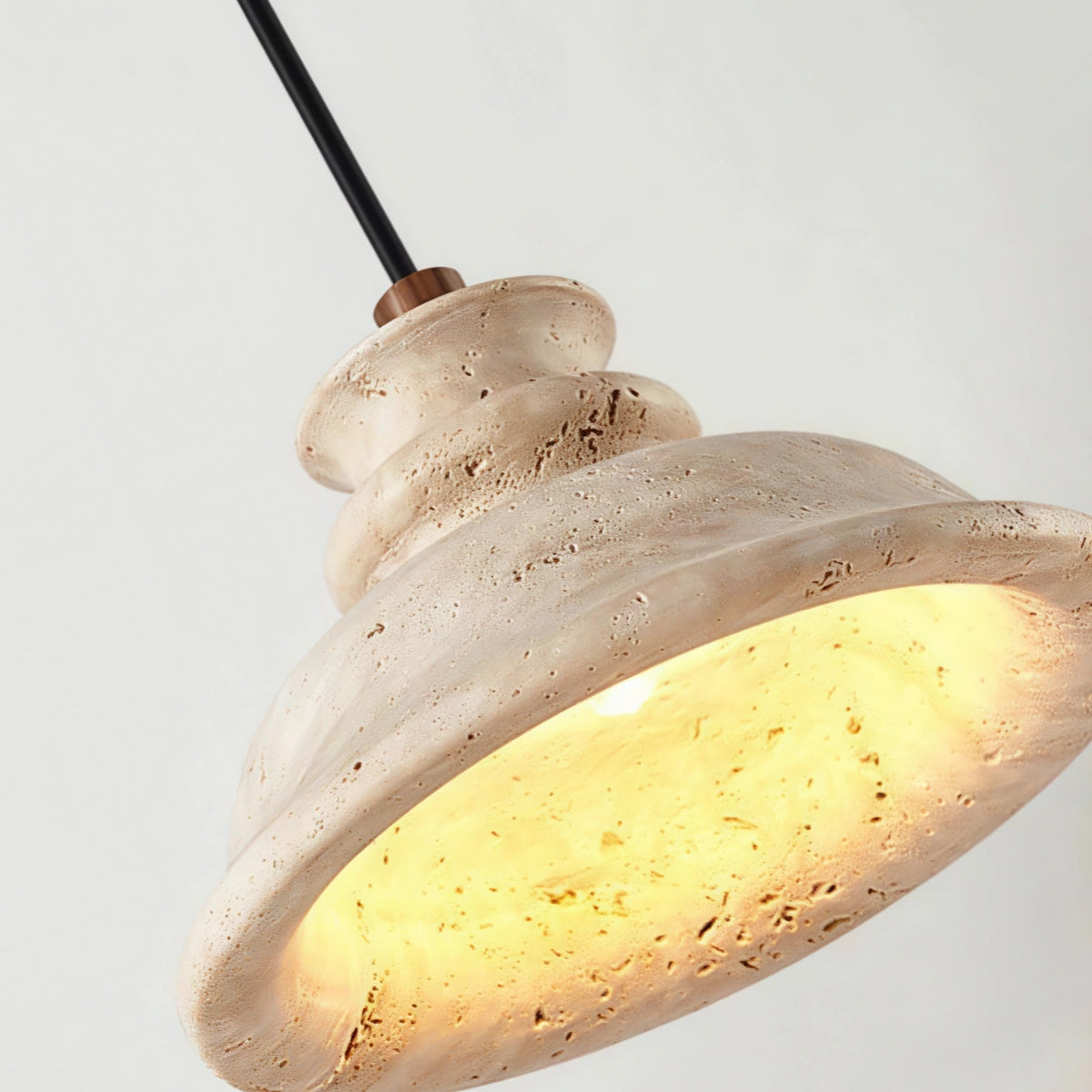 Strata Modern Travertine Pendant Light -- Yellow Natural Stone for Kitchen Dining Room 8
