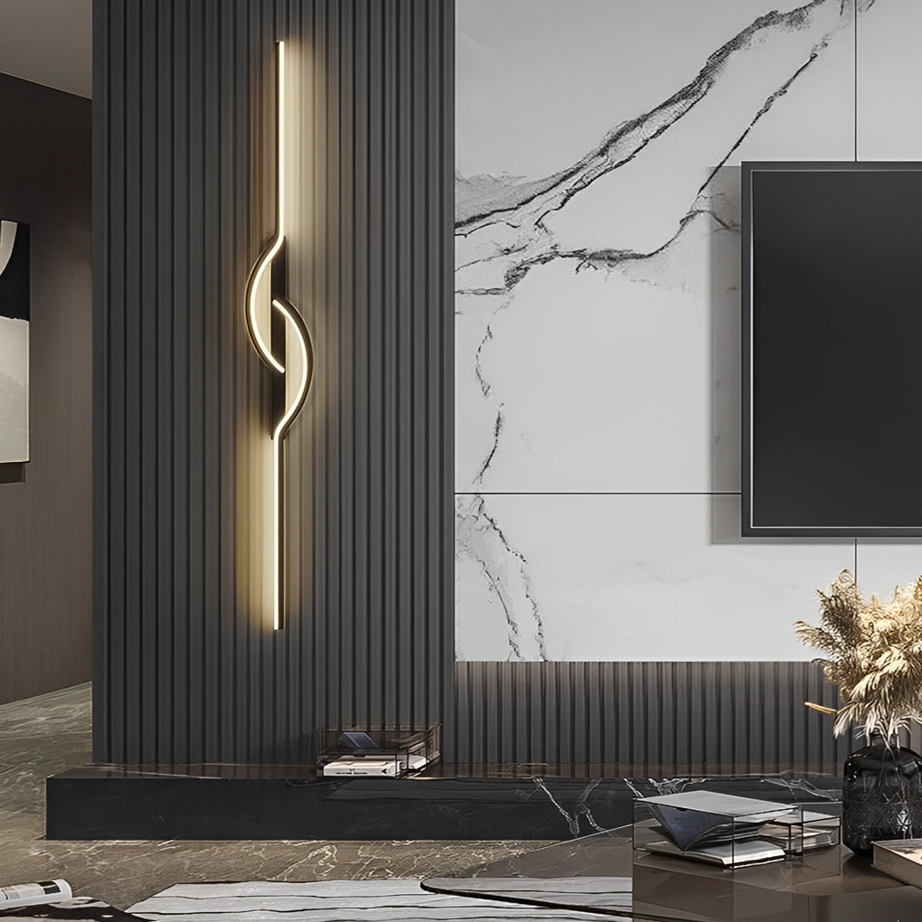 Strip Creative Stepless Dimming 3 Step Dimming Black Modern Wall Lamp 0