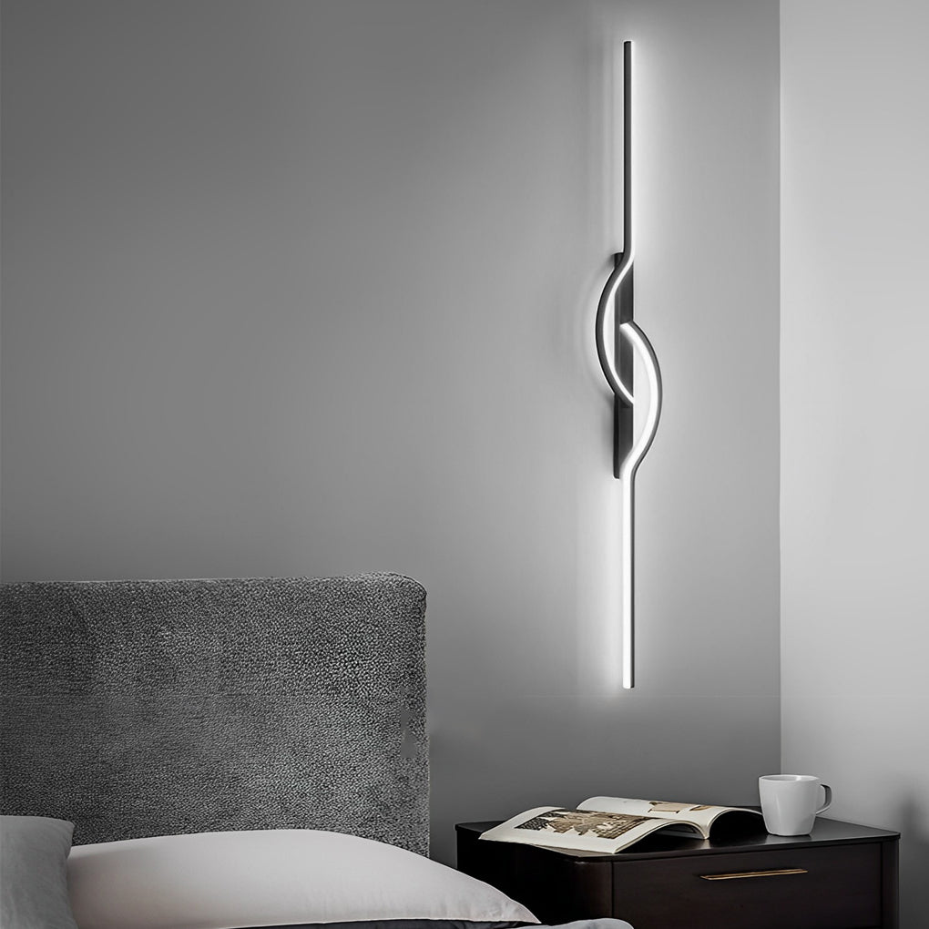 Strip Creative Stepless Dimming 3 Step Dimming Black Modern Wall Lamp 2