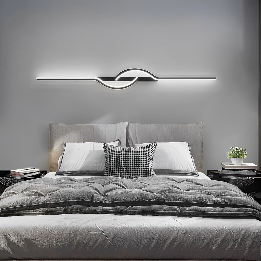 Strip Creative Stepless Dimming 3 Step Dimming Black Modern Wall Lamp 3