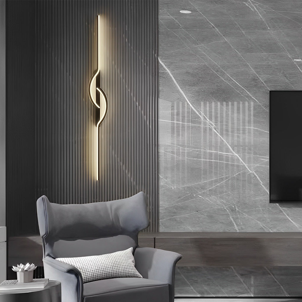 Strip Creative Stepless Dimming 3 Step Dimming Black Modern Wall Lamp 4