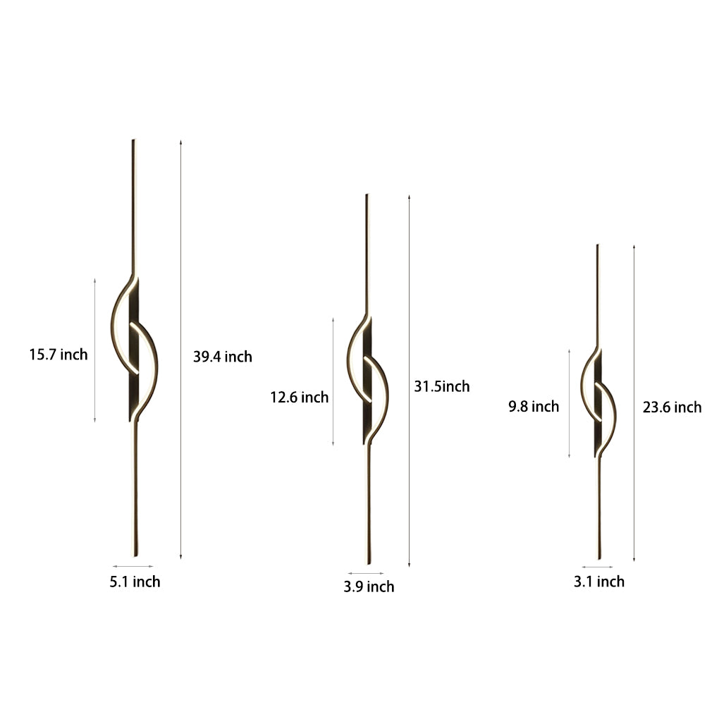 Strip Creative Stepless Dimming 3 Step Dimming Black Modern Wall Lamp 7