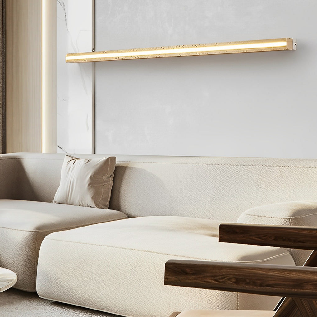 Strip Yellow Travertine LED Dimmable Wabi-Sabi Japanese-Style Wall Lamp 1
