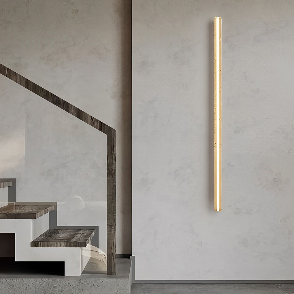 Strip Yellow Travertine LED Dimmable Wabi-Sabi Japanese-Style Wall Lamp 2
