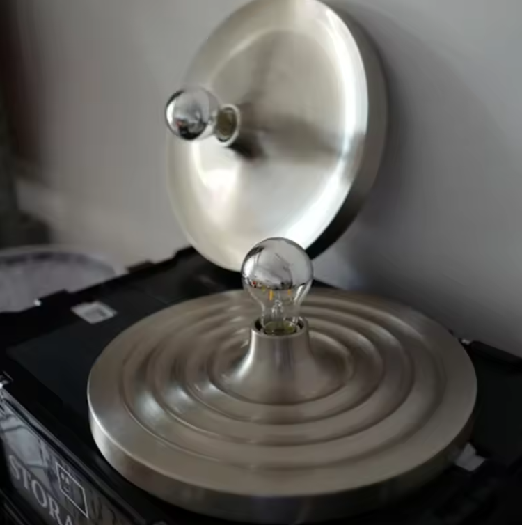 Royelux Modern Ripple Disc Flush Mount LED Ceiling Light, Industrial Aesthetic-Royale Basic
