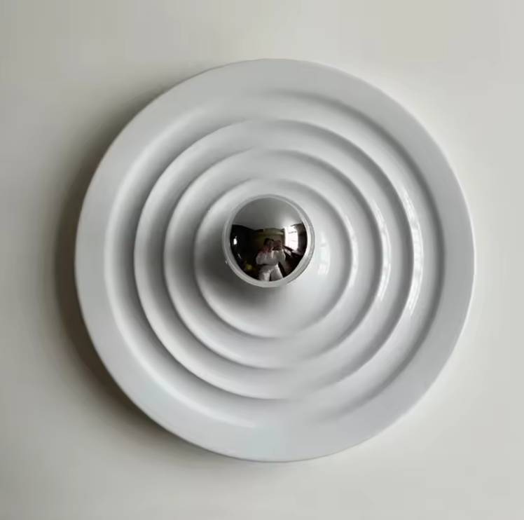 Royelux Modern Ripple Disc Flush Mount LED Ceiling Light, Industrial Aesthetic-Royale Basic