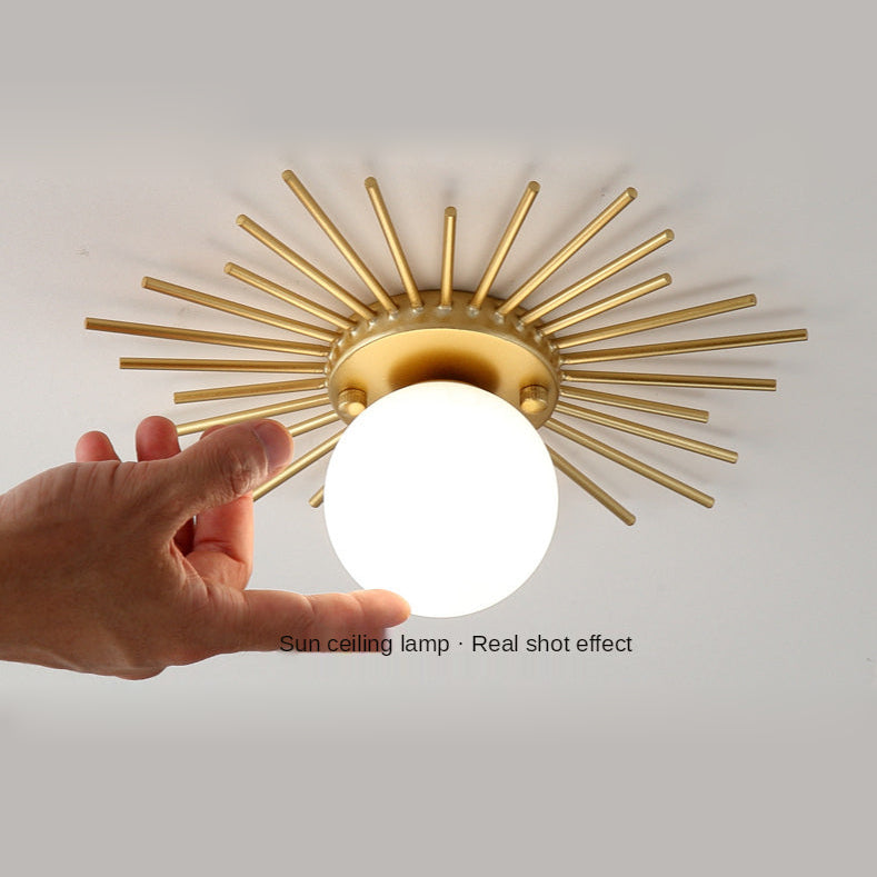 Sun Rays Glass & Gold Ceiling Lamp 7