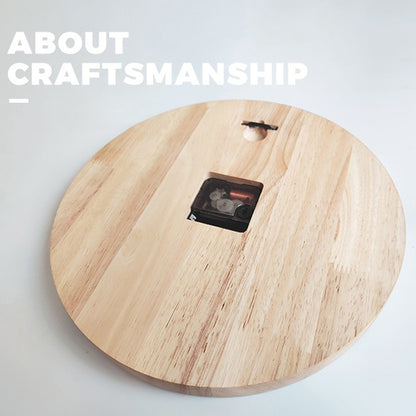 RoyaleGlow Art Wooden Wall Clock - Solid Wood Silent Creative Design for Home or Kitchen