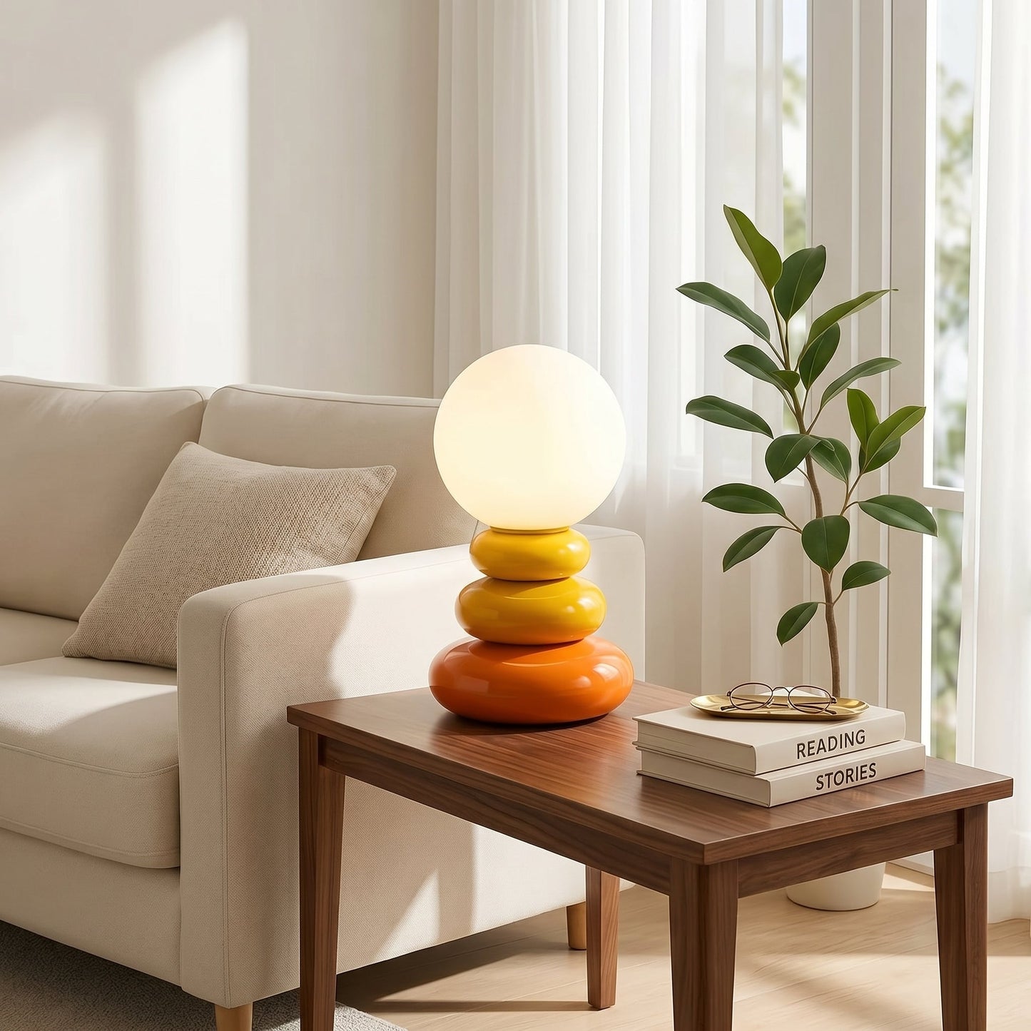 Table Lamp Ceramic USB Powered LED Compatible Bedside Desk Light