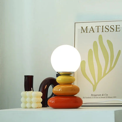 Table Lamp Ceramic USB Powered LED Compatible Bedside Desk Light