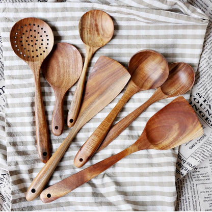 Luxora Arthur Cooking Set - Eco-Friendly Teak Wood Utensils