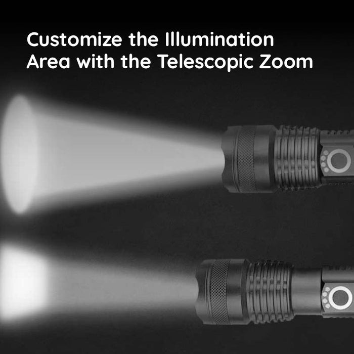 Royaleva USB Powerful Flashlight Torch with Telescopic Zoom