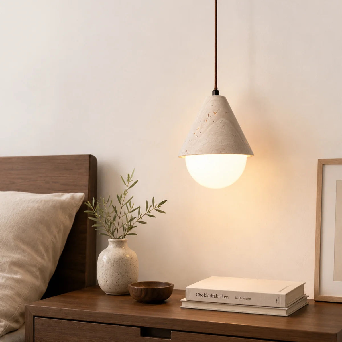 Tervale Travertine Globe Pendant Light 1