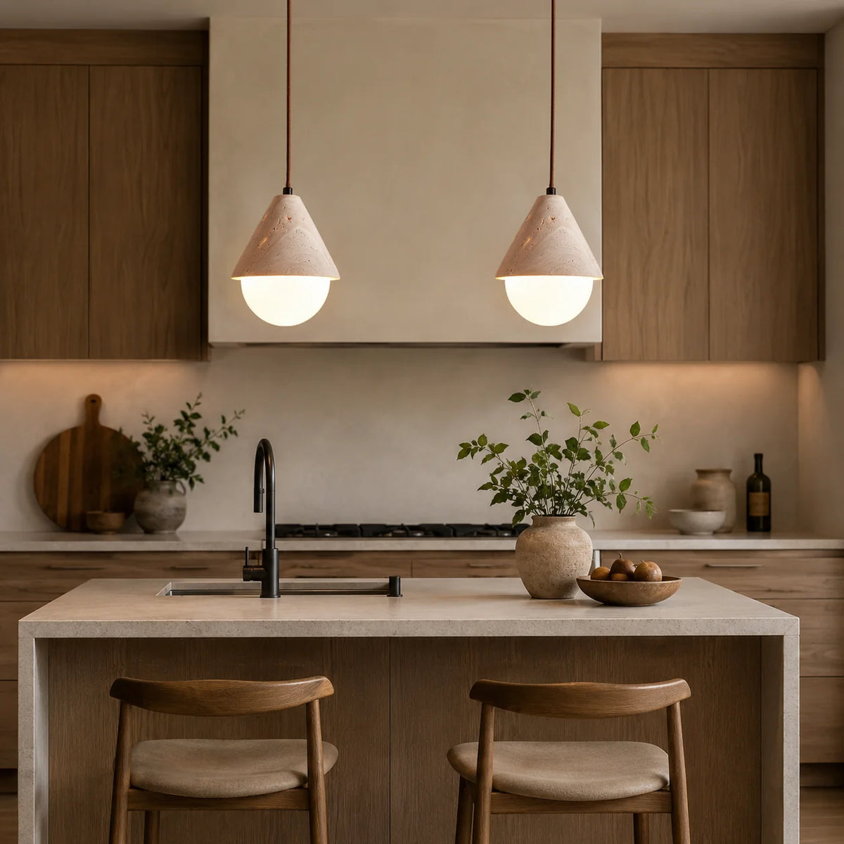 Tervale Travertine Globe Pendant Light 4